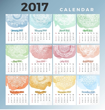 日历2017年挂历日期时间