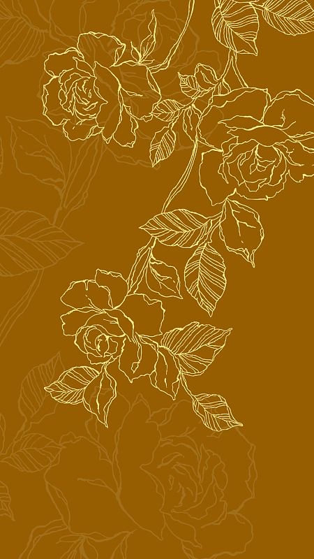 褐色欧式花纹h5背景素材