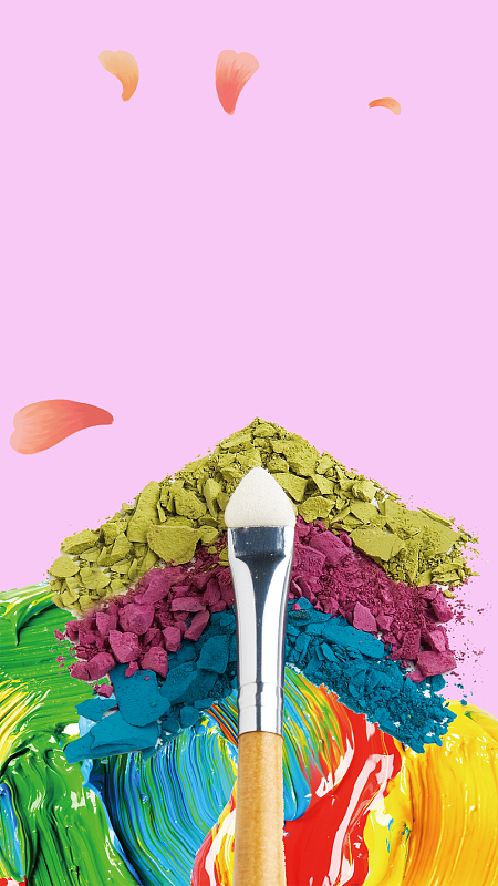 彩色化妆品海报背景素材