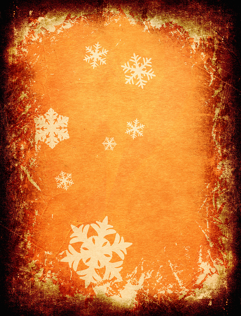 圣诞节冬季雪花棕色背景图