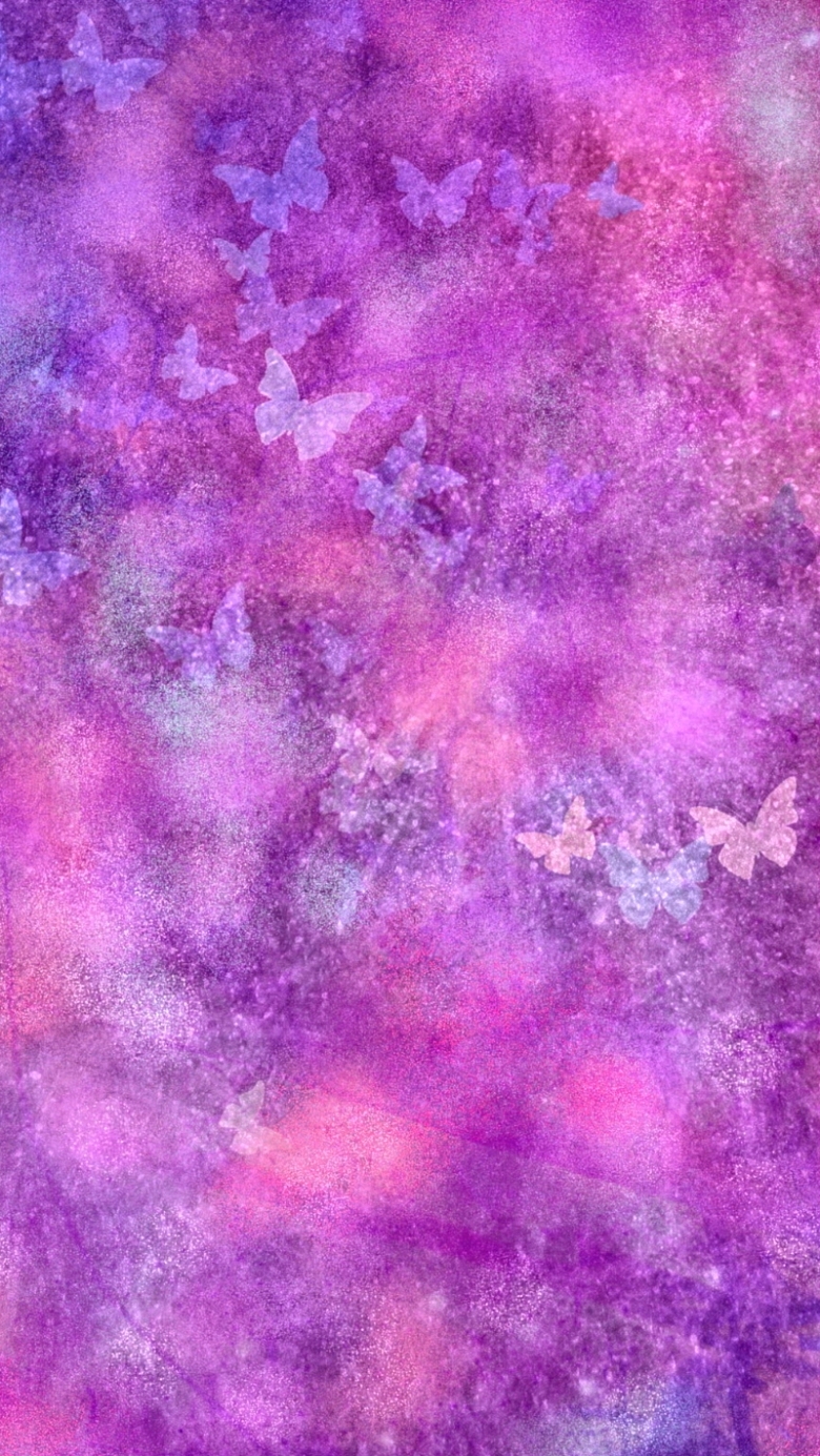 纹理紫色发光蝴蝶红色H5背景素材