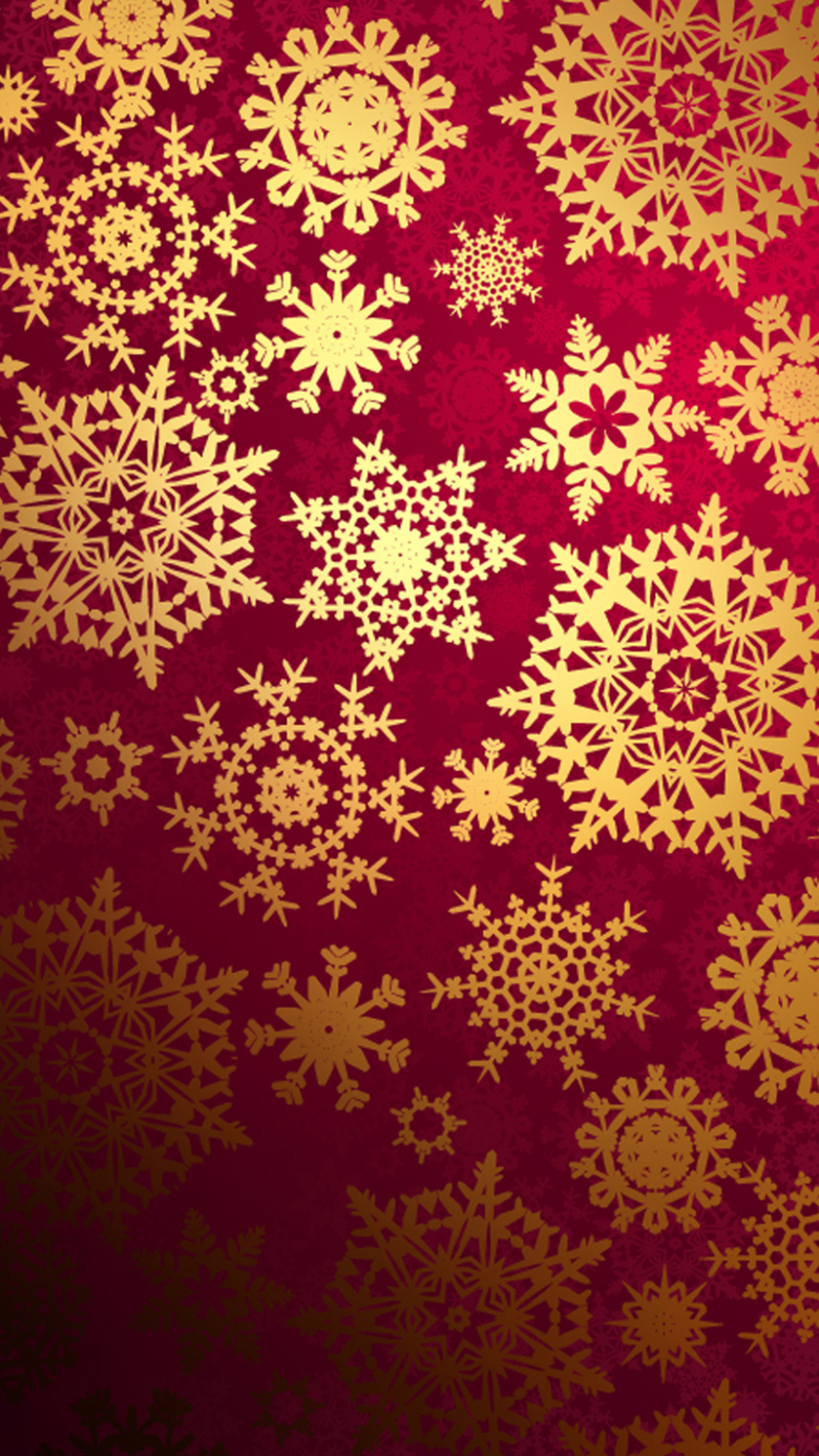 红色金属雪花矢量图h5背景