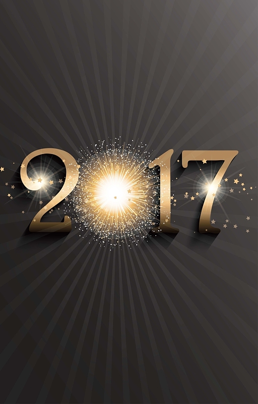 棕色线条上的2017背景素材