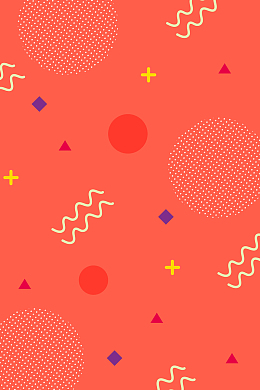 橙色简约电商孟菲斯几何设计背景图