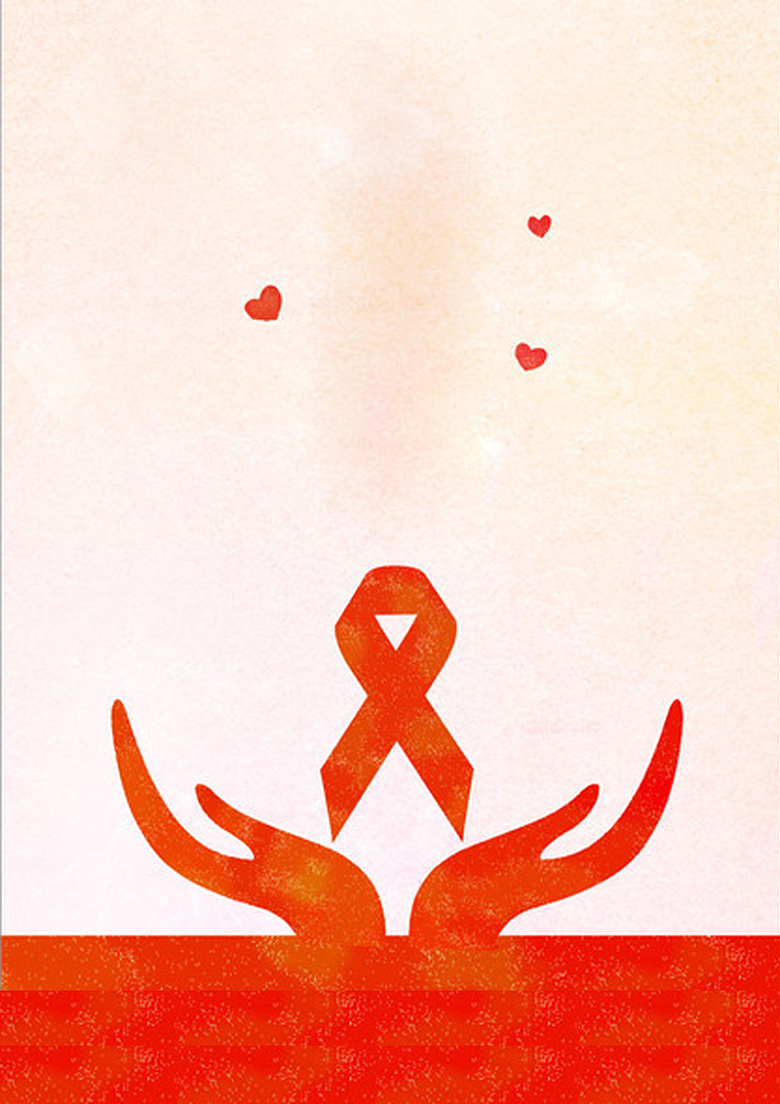 温暖双手手绘世界艾滋病日公益广告