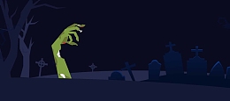 万圣节另类恐怖手绘黑色banner