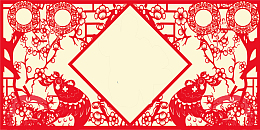 中国风红色鸡年剪纸春节背景素材