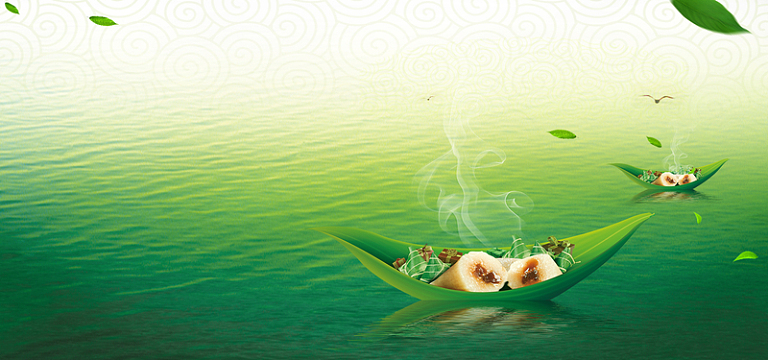 绿色渐变端午海报背景