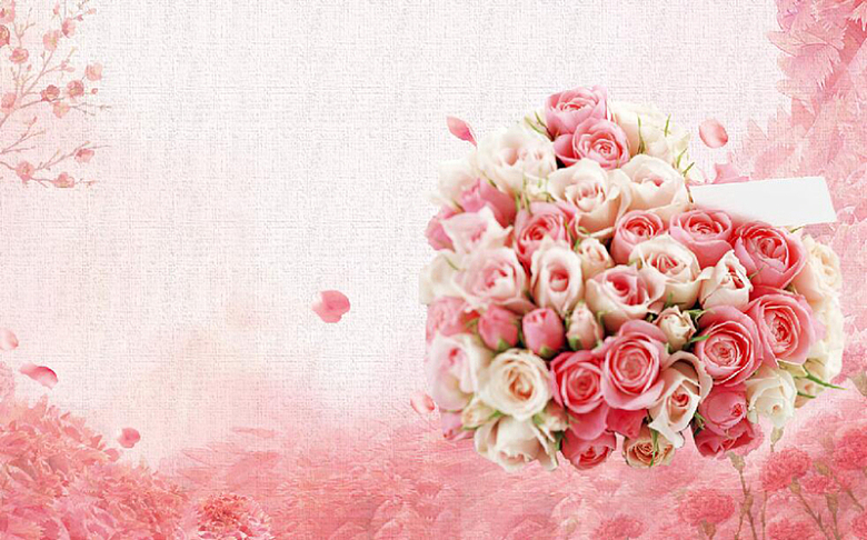 粉色温馨花朵母亲节促销海报背景素材