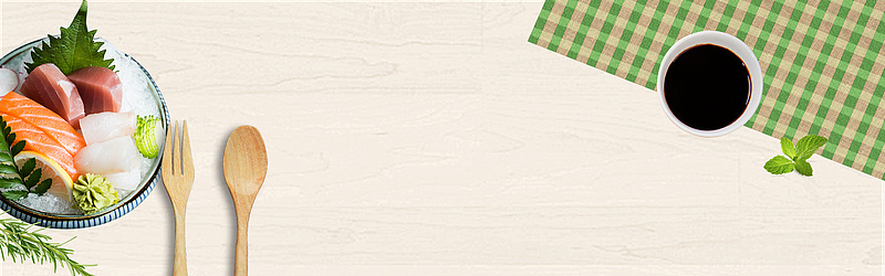 俯视图美食海鲜banner
