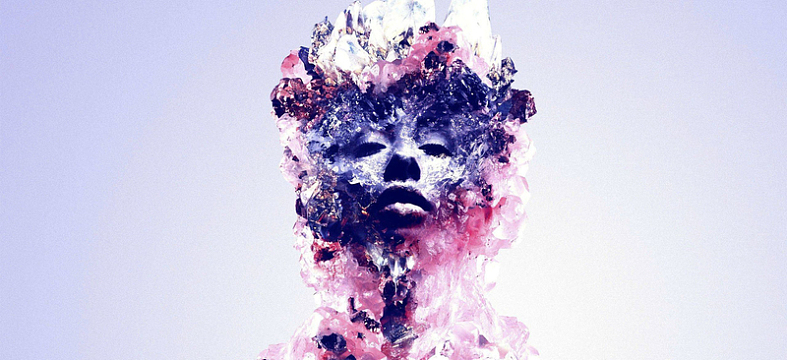 其他蓝底美女头像背景