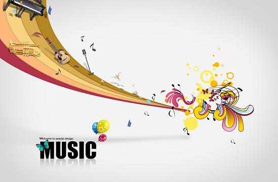音乐花纹背景素材