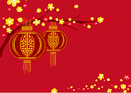 中国风雅致剪纸春节灯笼卡片背景素材