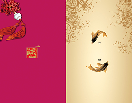 中国风锦鲤戏水吉祥结背景素材