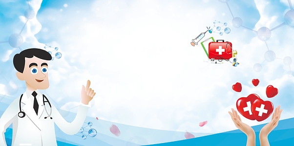 健康体检彩色卡通banner