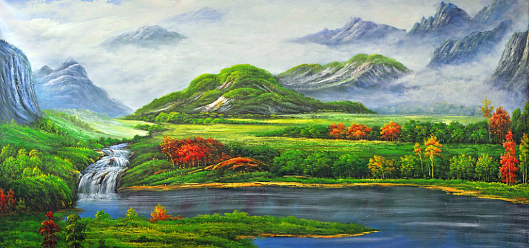 田园油画风景
