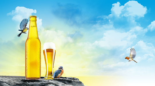 背景淘宝天猫电商banner(1920x900)psdpng创意畅饮世界杯啤酒海报