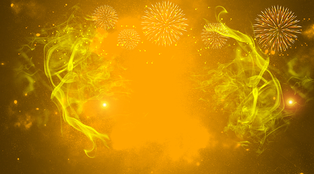 金色辉煌简约烟花背景