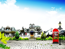 别墅地产海报背景模板