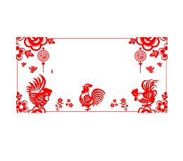 剪纸鸡年贺卡新年背景