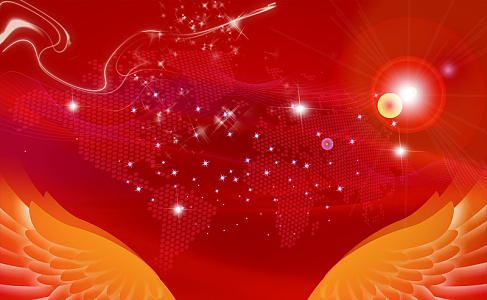 喜庆翅膀红色新年节日背景