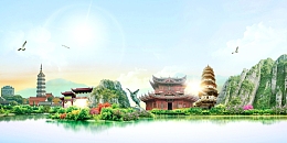 长白山天池无限风光海报背景