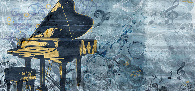 文艺复古钢琴背景