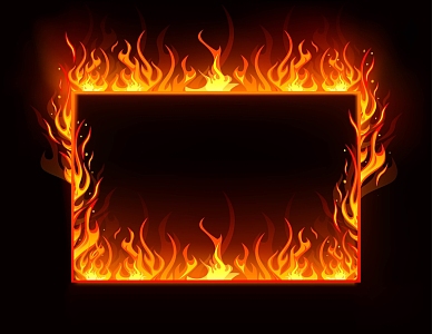 矢量质感火苗边框背景