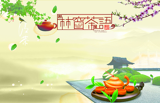 古典茶楼背景素材