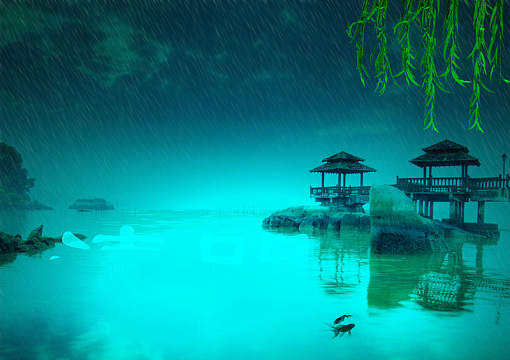 清明雨纷纷海报背景素材