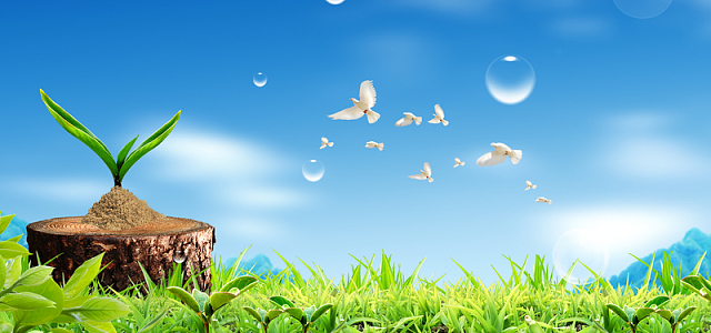 春天自然简约清新背景海报(1920x900)psdpng清新奶茶海报背景素材