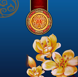 中国风古典龙图案荷花背景素材