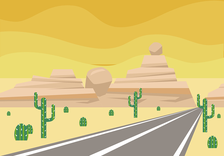沙漠中的公路背景素材
