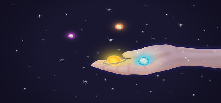 手可摘星辰banner展板