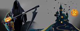 恶魔万圣节南瓜灰色banner