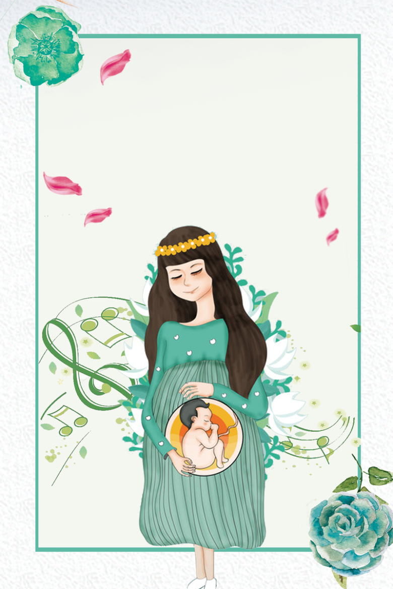唯美温馨胎教备孕海报背景素材