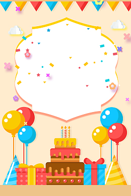 卡通创意生日蛋糕背景