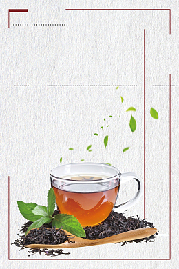 祁门红茶夏季凉茶海报背景素材