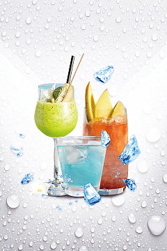 冰爽盛夏冰镇冷饮背景