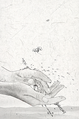 手绘简约饭前洗手宣传海报背景素材