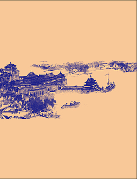 中国风水墨清明上河图背景素材