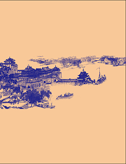 中国风水墨清明上河图背景素材