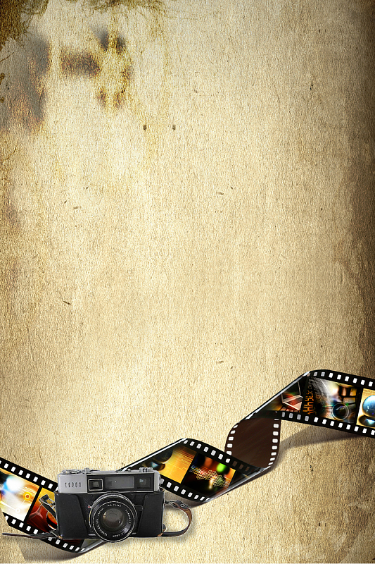 古风怀旧相机海报psd分层背景