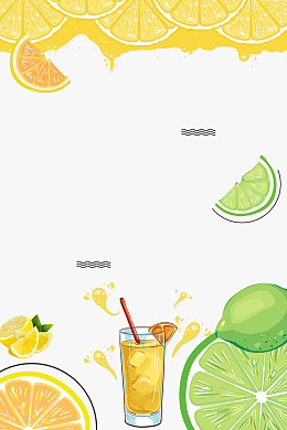 时尚简约创意柠檬汁海报背景