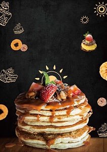 黑色大气甜品店菜单宣传单