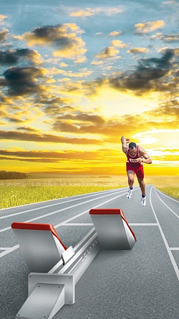 奔跑企业文化PSD分层H5背景素材