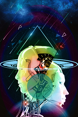 只能科技时尚海报背景素材