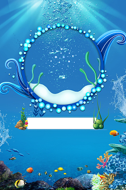 卡通海豚海洋世界