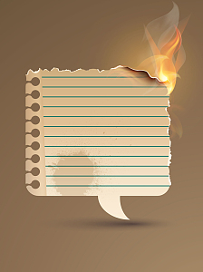 复古纸张对话框烈焰燃烧封面背景