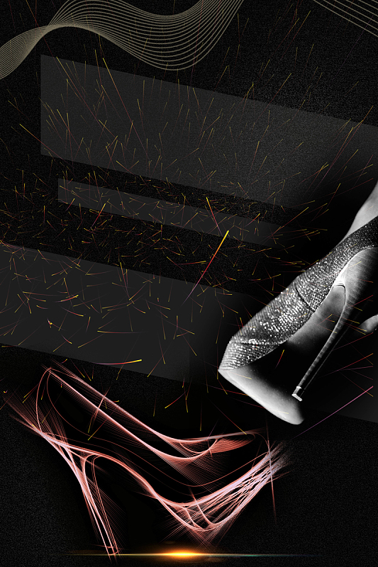 黑色质感创意高跟鞋促销背景